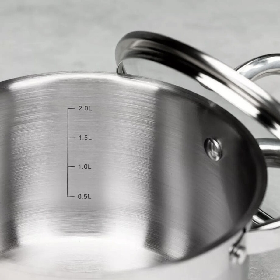 Garnek stalowy z pokrywką indukcja gaz 2.6L 18cm KLAUSBERG