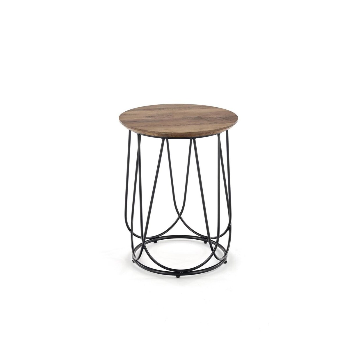 STOLIK KAWOWY Jenna S 40x51cm ORZECHOWY BLAT czarna podstawa