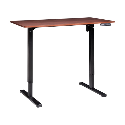 Biurko regulowane elektrycznie 120 x 60 cm czarne z ciemnobrązowym TAVARES