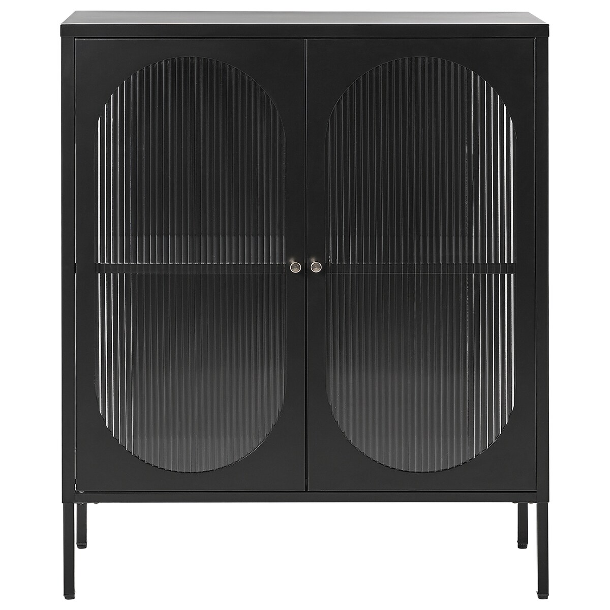 Szafka ze szklanymi drzwiami SARRE Metal 90 cm Czarny