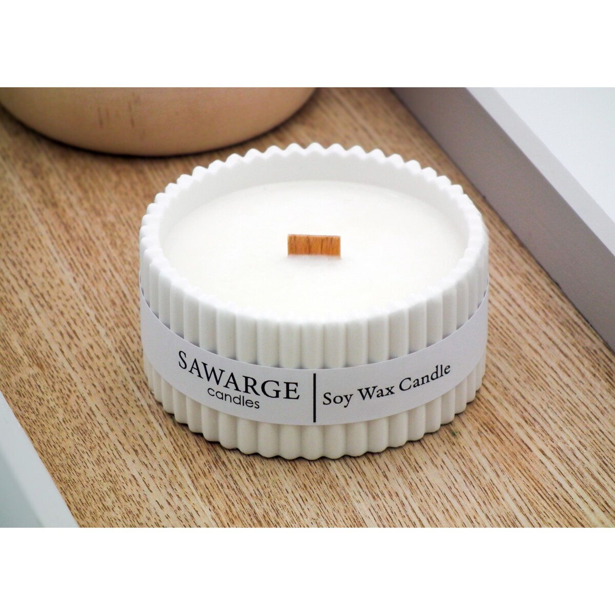 świeca sojowa dekoracyjna biała bezzapachowa 100g