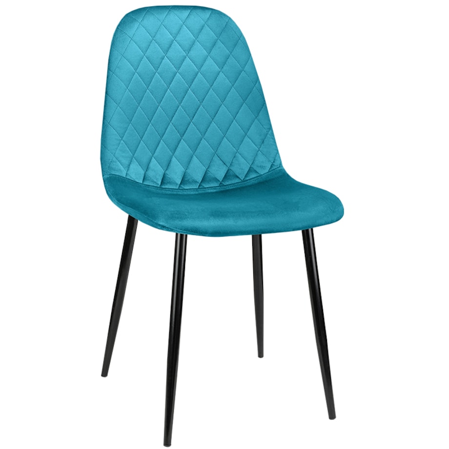 Krzesło tapicerowane nowoczesne pikowane do salonu jadalni turkusowe
