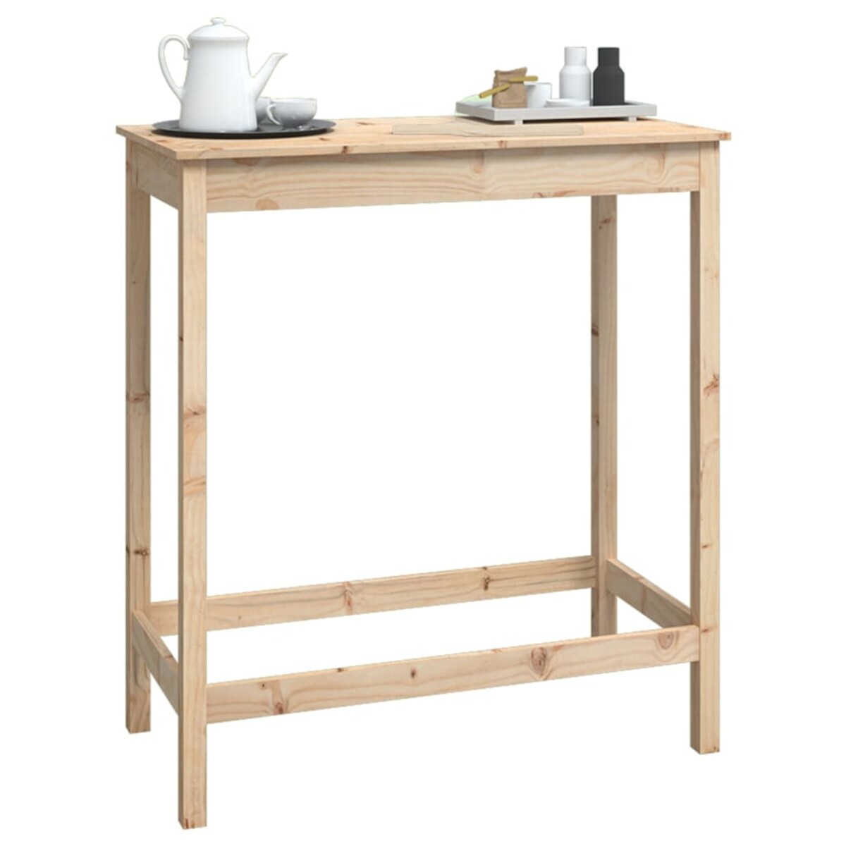 vidaXL Stolik barowy, 100x50x110 cm, lite drewno sosnowe