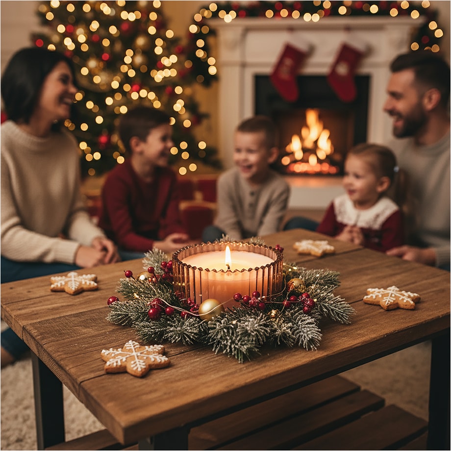 Świeca Dekoracyjna Szklana Świąteczna Ozdobna 10X5 CM Kolor Mocca