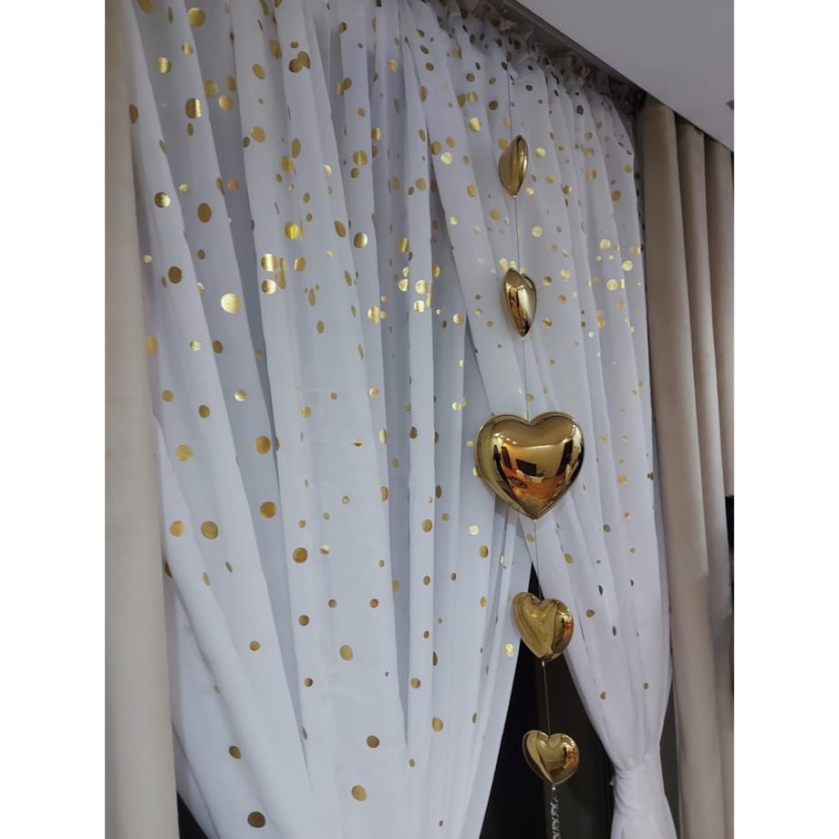 Firana gotowa złote akcenty 400x250 cm