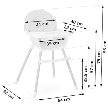 Krzesełko do karmienia dla dzieci fotelik 3w1 tacka Nukido