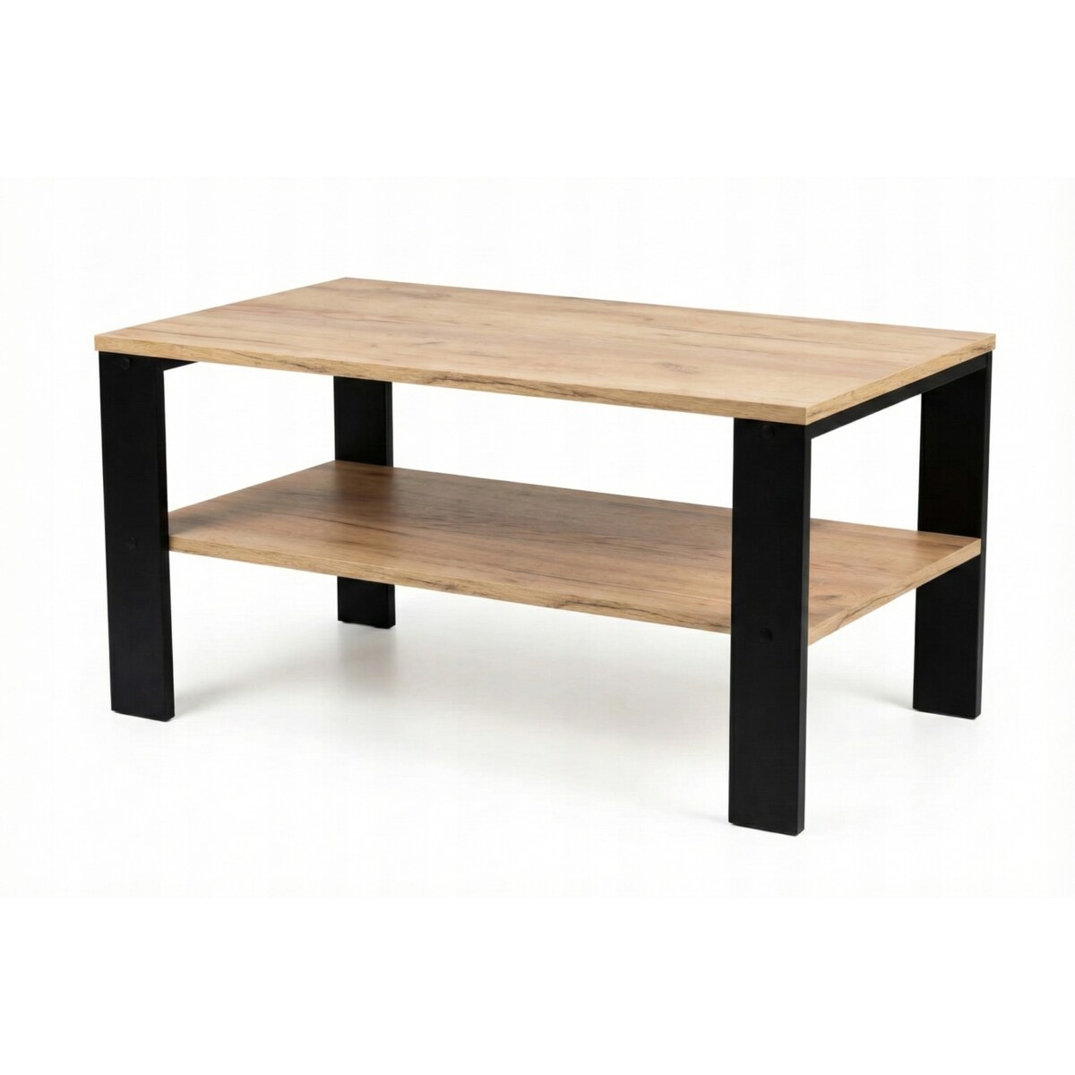 Stolik Kawowy Loft Industrialny Dąb Złoty Craft Czarny Stelaż 90X52Cm
