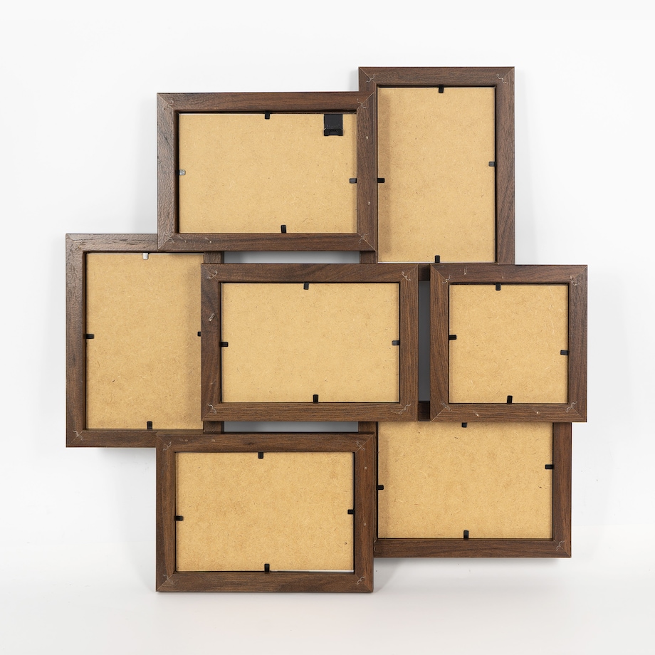 Multirama na zdjęcia brązowa ramka na 7 zdjęć 10x15 cm 10x10 cm FRAMAI®