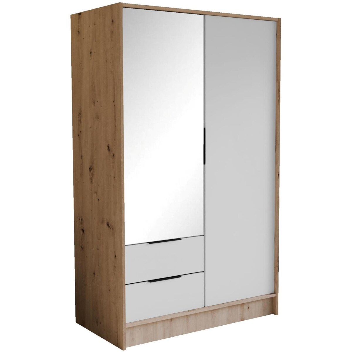 Szafa NIKOLA 103 z lustrem i regulowanymi półkami - sonoma+biały front