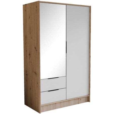 Szafa NIKOLA 103 z lustrem i regulowanymi półkami - sonoma+biały front
