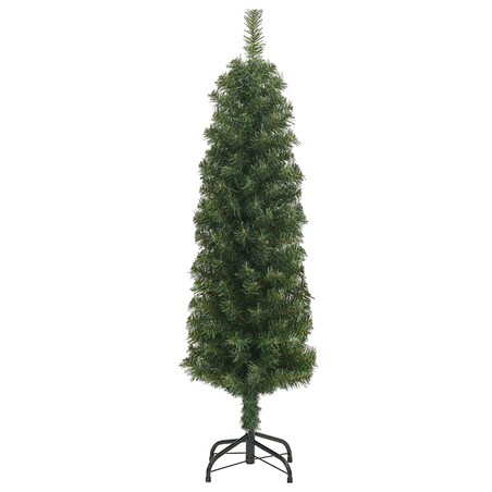 vidaXL Smukła sztuczna choinka ze stojakiem, zielona, 120 cm, PVC