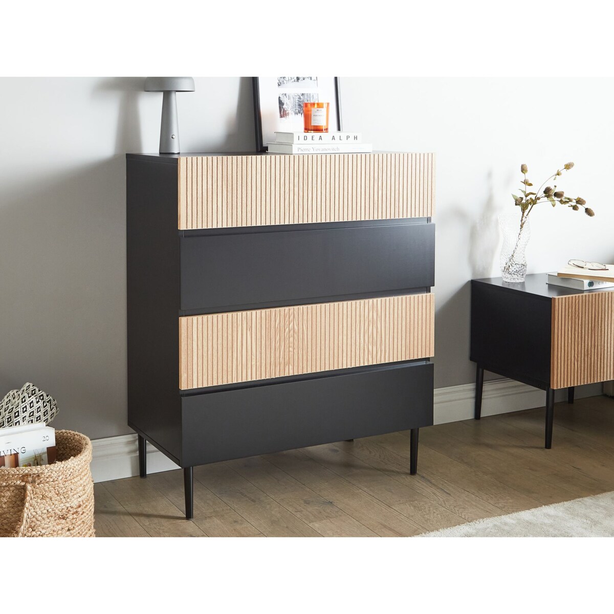 Komoda czarny z brązowym BLYTHE