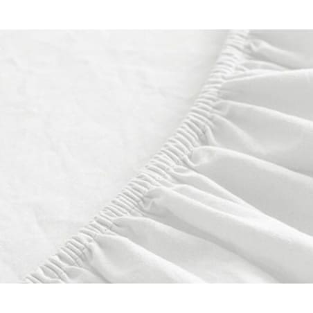 Prześcieradło z gumką JERSEY bawełna czesana 90x200 POLSKIE GRUBE BIAŁE WYSOKI MATERAC 25 CM