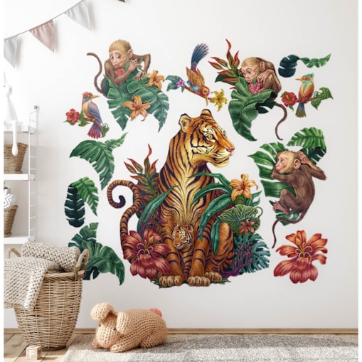 Zestaw naklejek na ścianę, Dżungla safari, 80cm