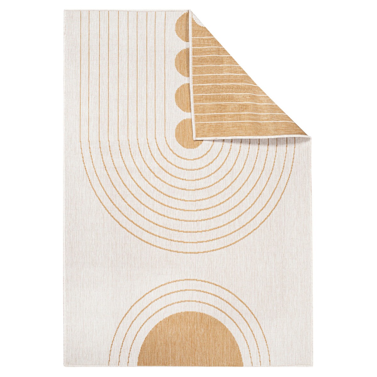 Funkcjonalny dywan na zewnątrz i do wnętrz, dwustronny DUO 57390 Ochre 160x230