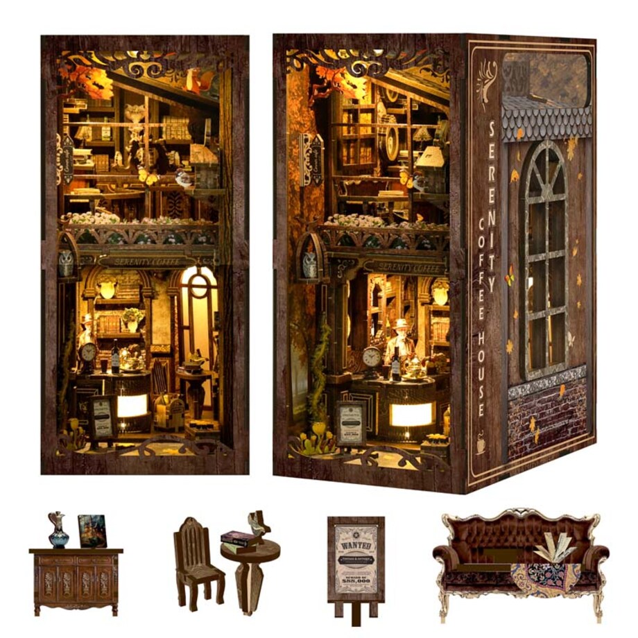 Miniaturowy domek Book Nook - Dom kawy