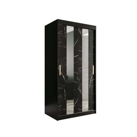 Szafa przesuwna Garderoba MARMUR POLE 100 gł. 62 czarny