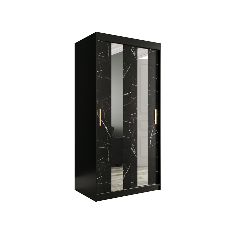 Szafa przesuwna Garderoba MARMUR POLE 100 gł. 62 czarny