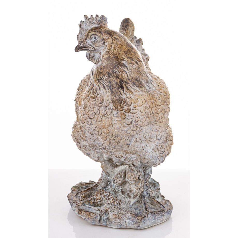 Dekoracja - szara KURA 40x21x34,5 cm