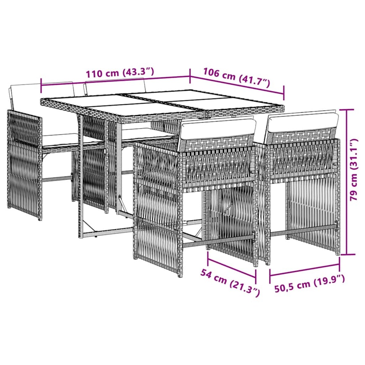 vidaXL 5-cz. zestaw mebli ogrodowych z poduszkami, mieszany beż