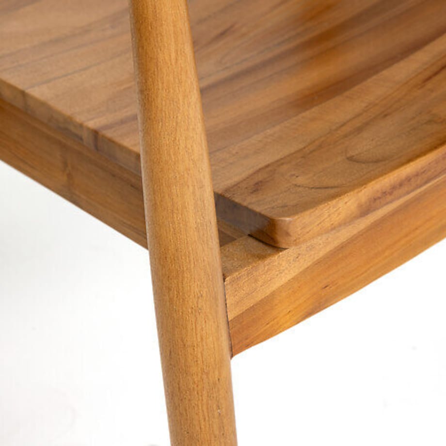 KRZESŁO DREWNIANE Miyako naturalne drewno tekowe RETRO