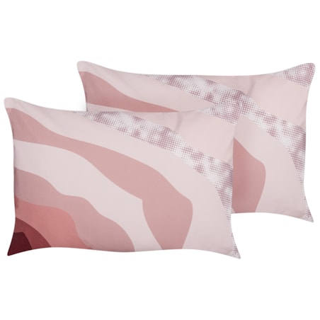 2 poduszki ogrodowe we wzór abstrakcyjny 40 x 60 cm różowe CAMPEI