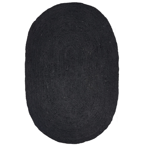 Dywan owalny jutowy 160 x 230 cm czarny DEMIRCI