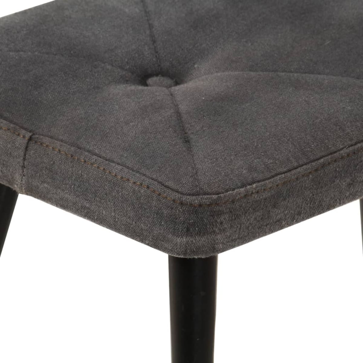 vidaXL Fotel z wysokim oparciem i podnóżkiem, czarny, obity płótnem