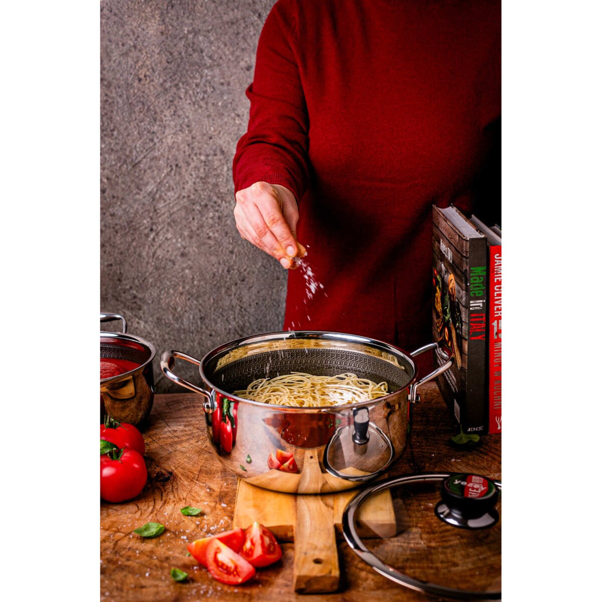 Profesjonalny garnek Mitsu 5 L, 24 cm z pokrywką Plaster miodu Na indukcje Na gaz Nierdzewny