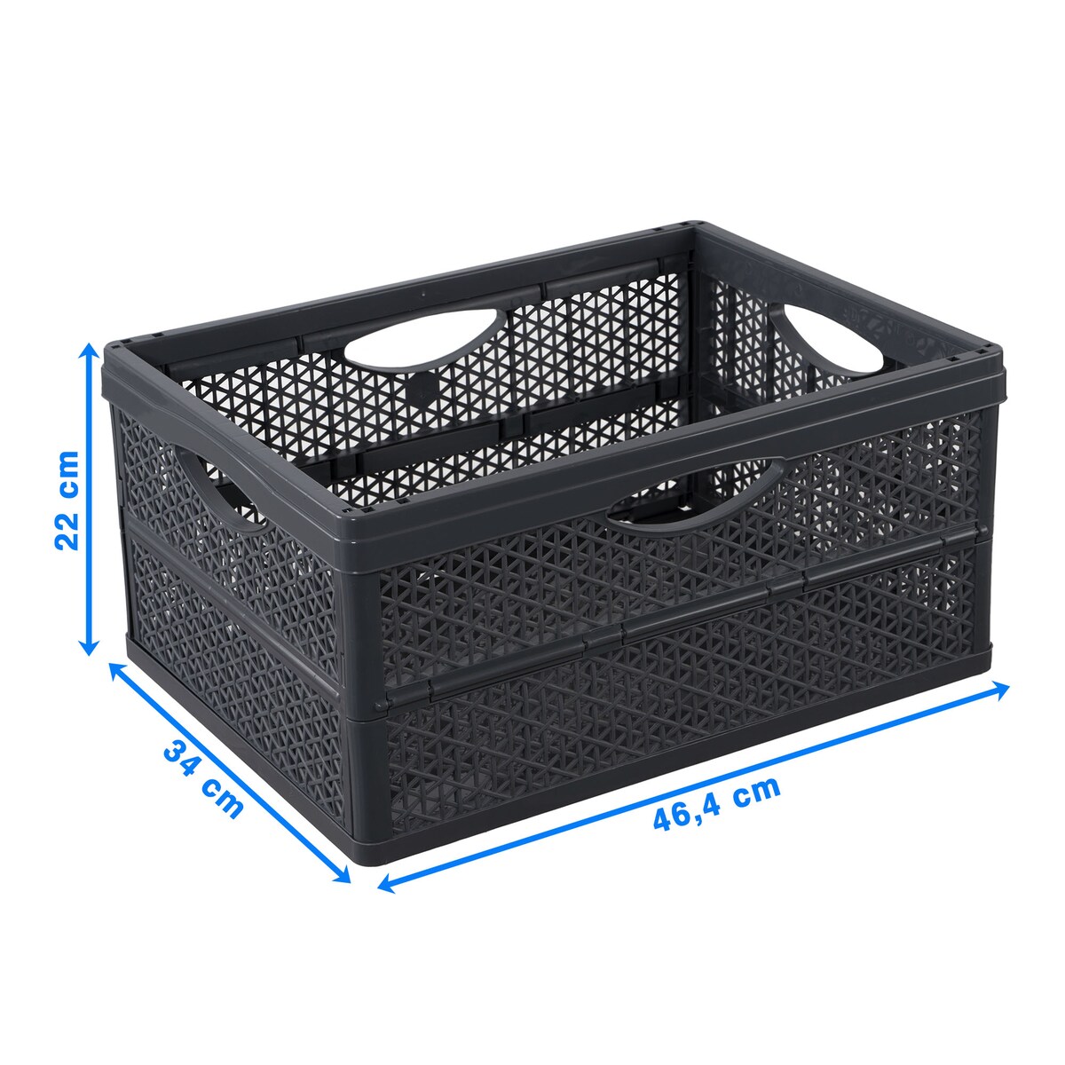 Pojemnik Plastikowy Składany Koszyk Na Zakupy Do Samochodu Skrzynka Na Owoce Warzywa 46,4 X 34 X 22 Cm Klapbox