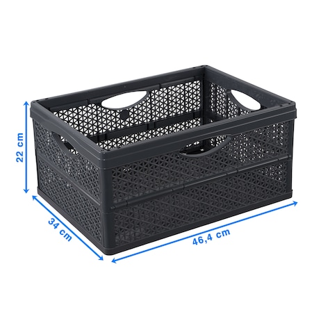 Pojemnik Plastikowy Składany Koszyk Na Zakupy Do Samochodu Skrzynka Na Owoce Warzywa 46,4 X 34 X 22 Cm Klapbox