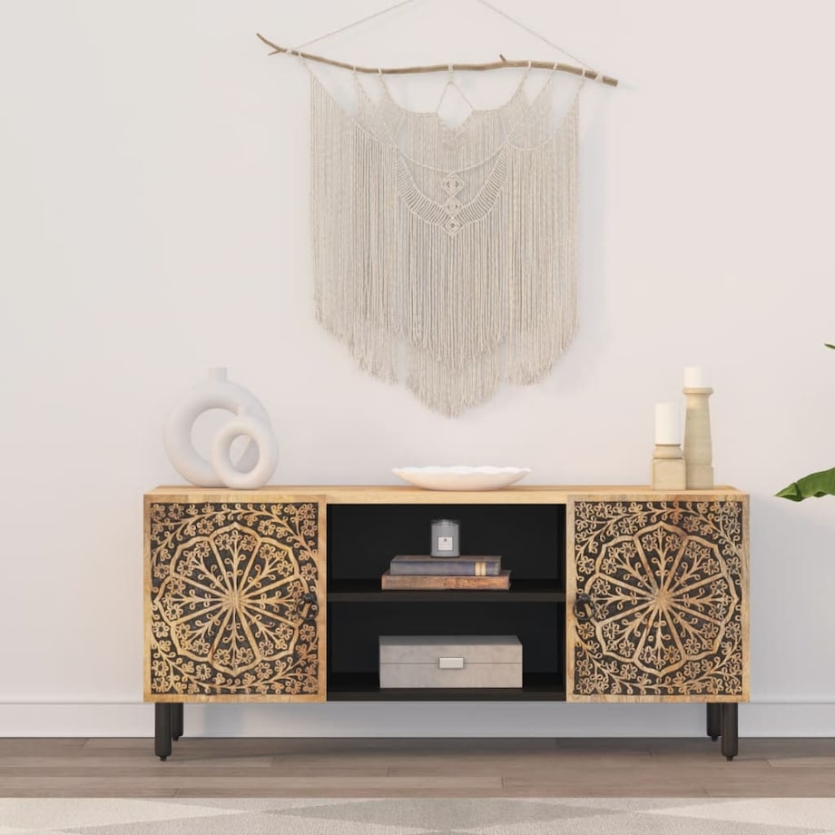 vidaXL Szafka pod telewizor, 105x33x46 cm, lite drewno mango