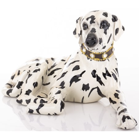 Dekoracja - figurka leżącego psa 14x31x15 cm DALMATIAN - II