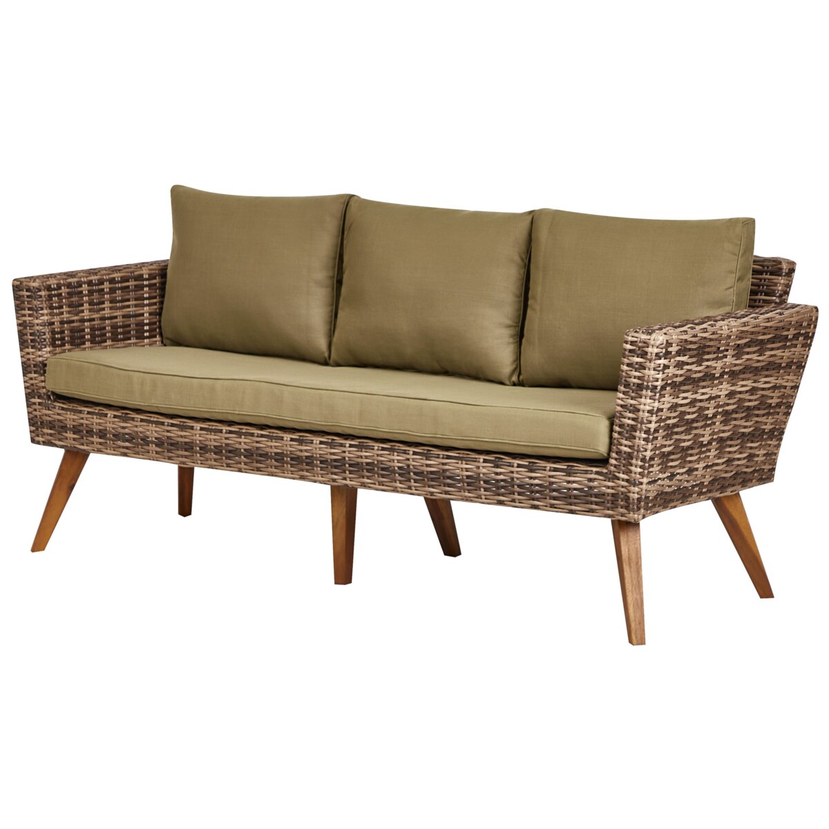 Zestaw ogrodowy ze stolikiem dla 5 osób VITTORIA XL Technorattan Oliwkowy