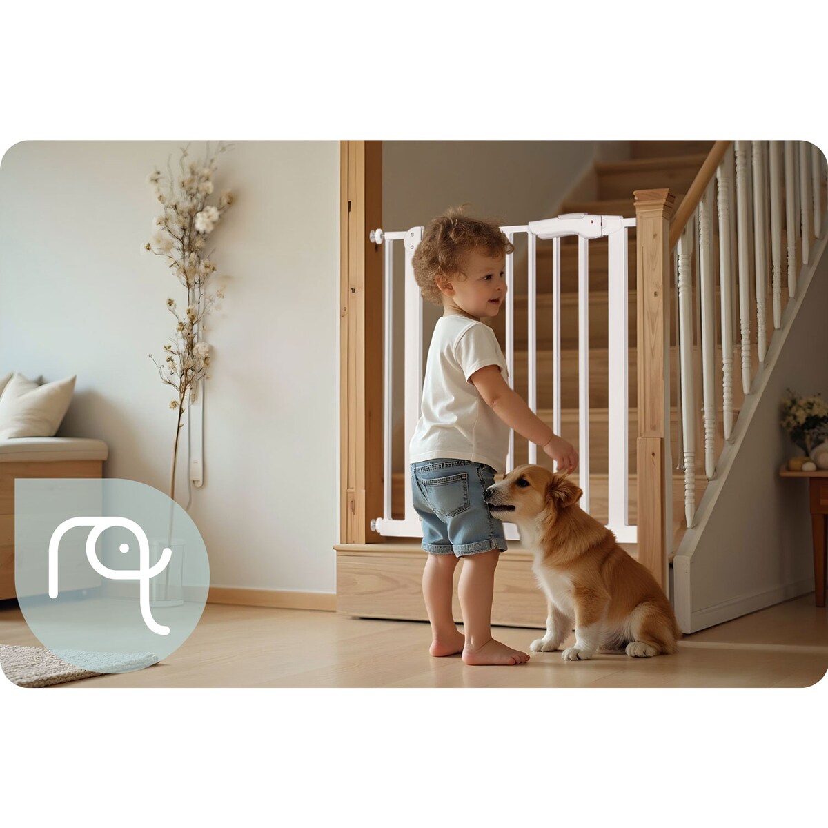 Barierka zabezpieczająca ochronna Nukido na schody i drzwi 75-105cm biała 718000