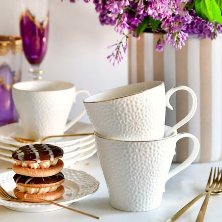 VILLA ITALIA Zestaw kubków porcelanowych 260 ml 6 sztuk LORETTA