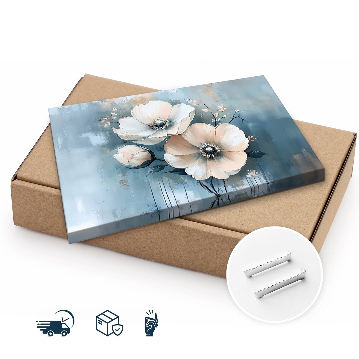 Obraz Na Płótnie Do Salonu Jasne Kwiaty Akwarele Abstrakcja Natura 70x50cm