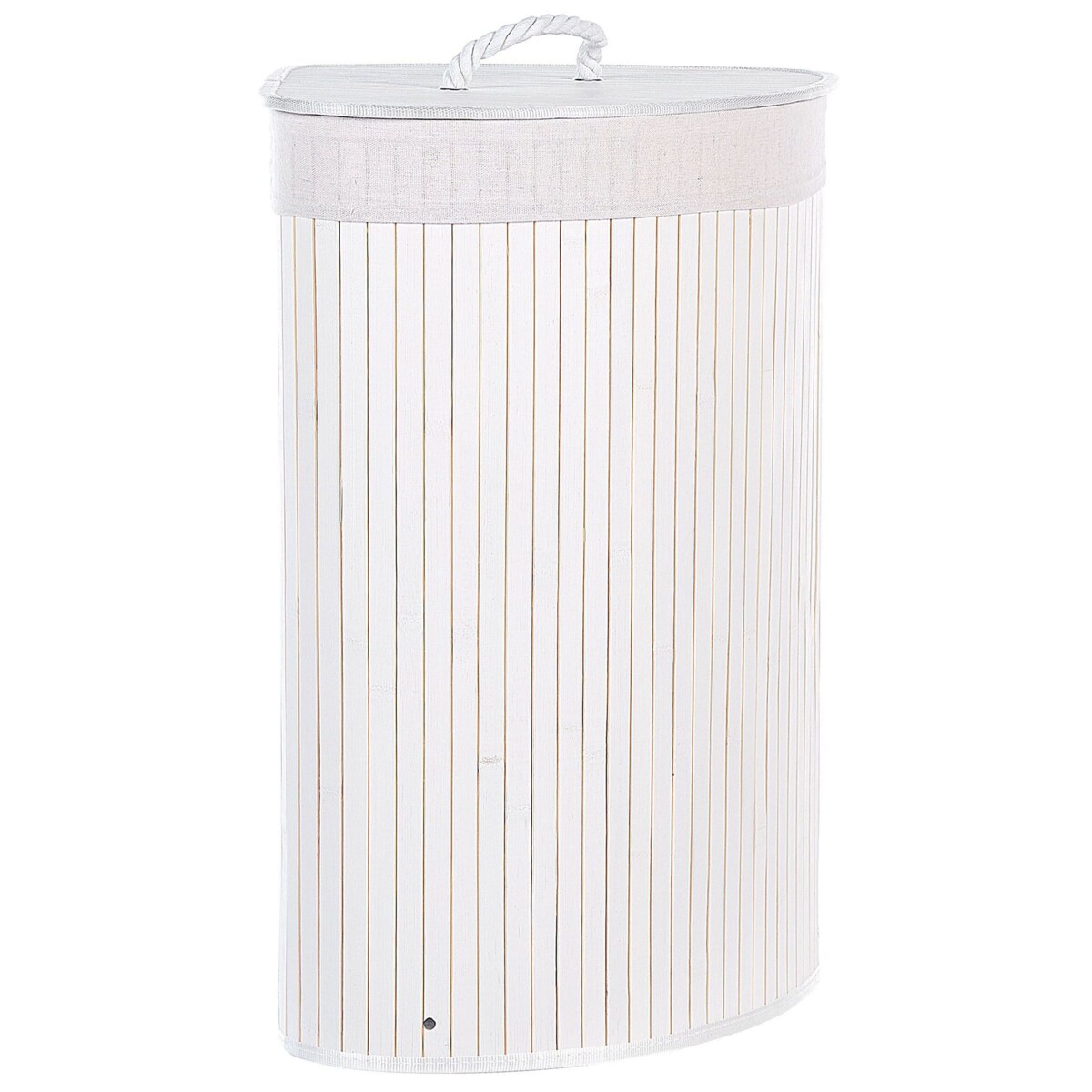 Kosz bambusowy z pokrywą biały MATARA