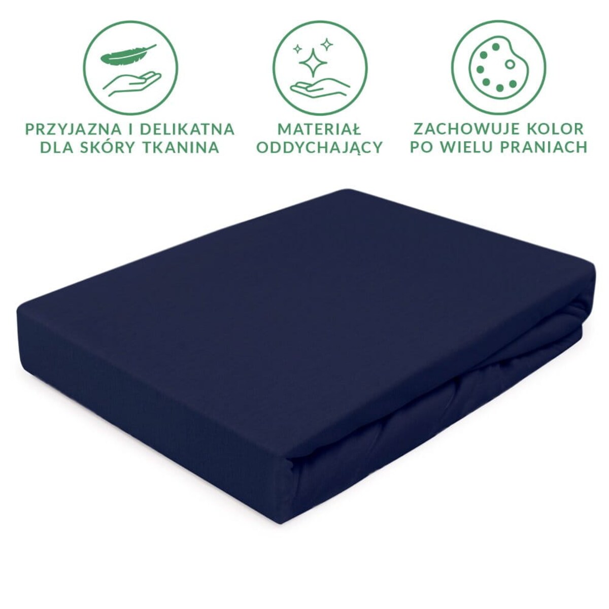 Prześcieradło jersey z gumką 140x200 kolor Ciemny Granat