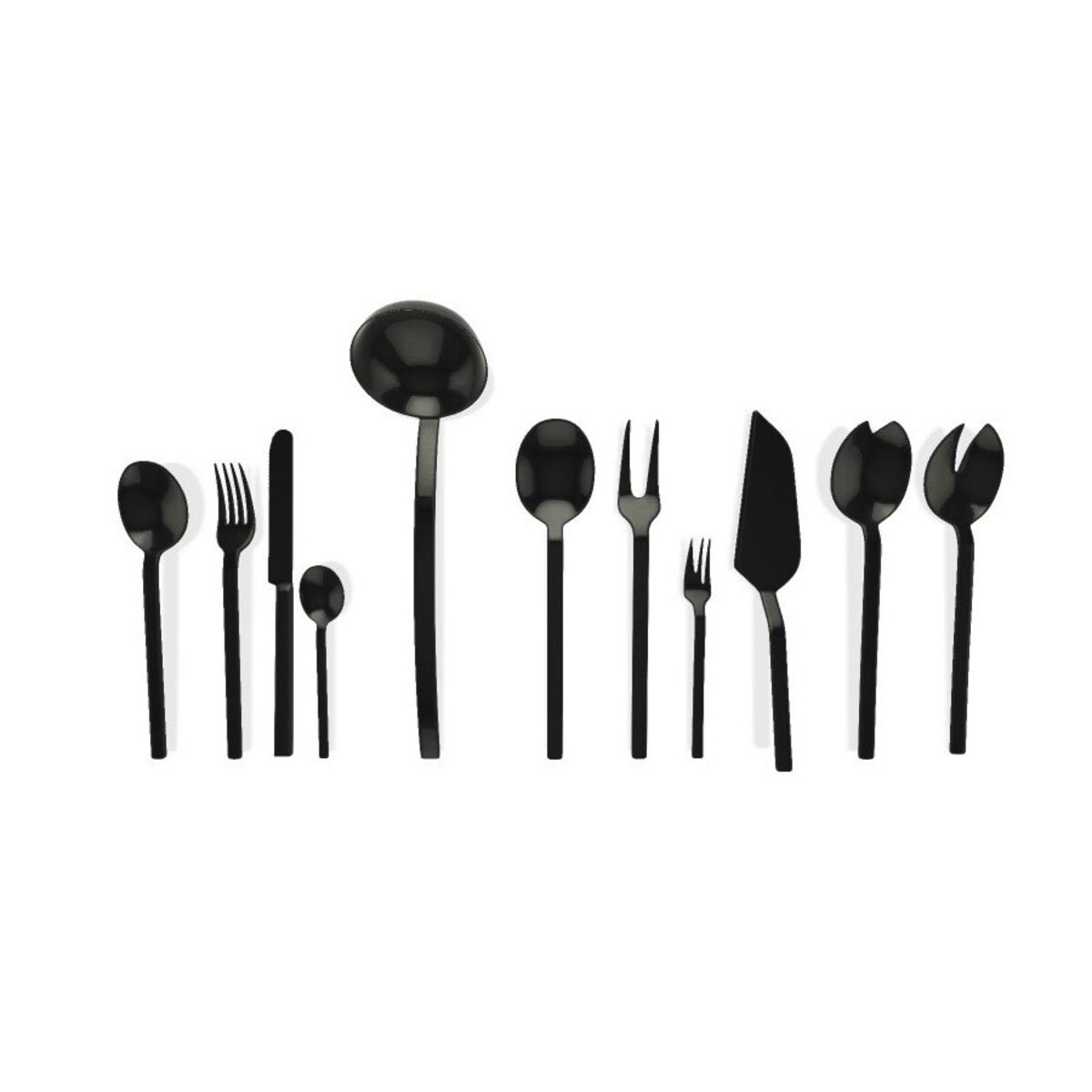 Zestaw sztućców dla 12 osób Oro Nero Stile by Pininfarina, 66 el, Mepra