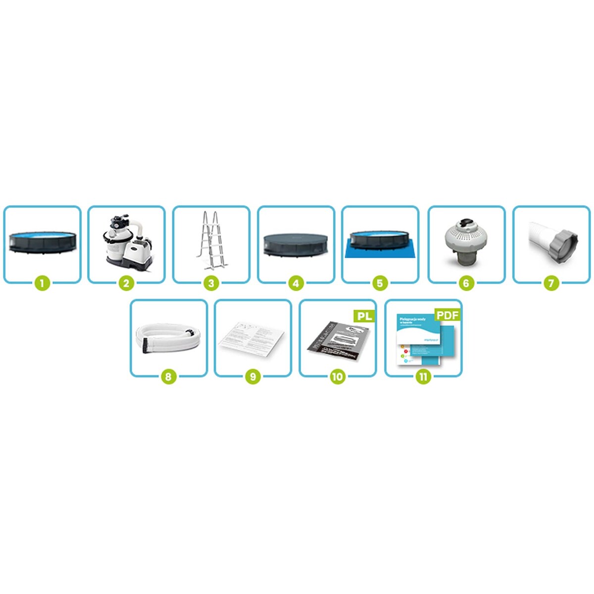 Basen stelażowy ogrodowy Intex 26330ND okrągły 549x132cm pompa drabinka model 2026