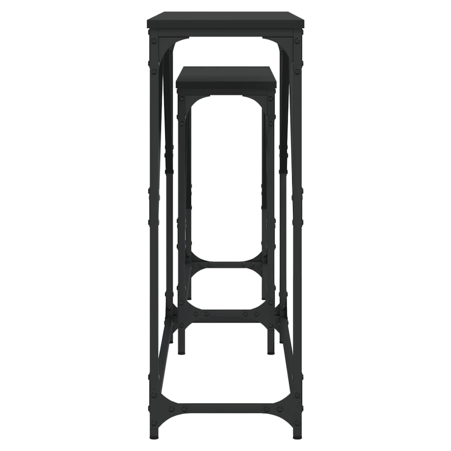 vidaXL Stoliki konsolowe, zsuwane, 2 szt., czarne