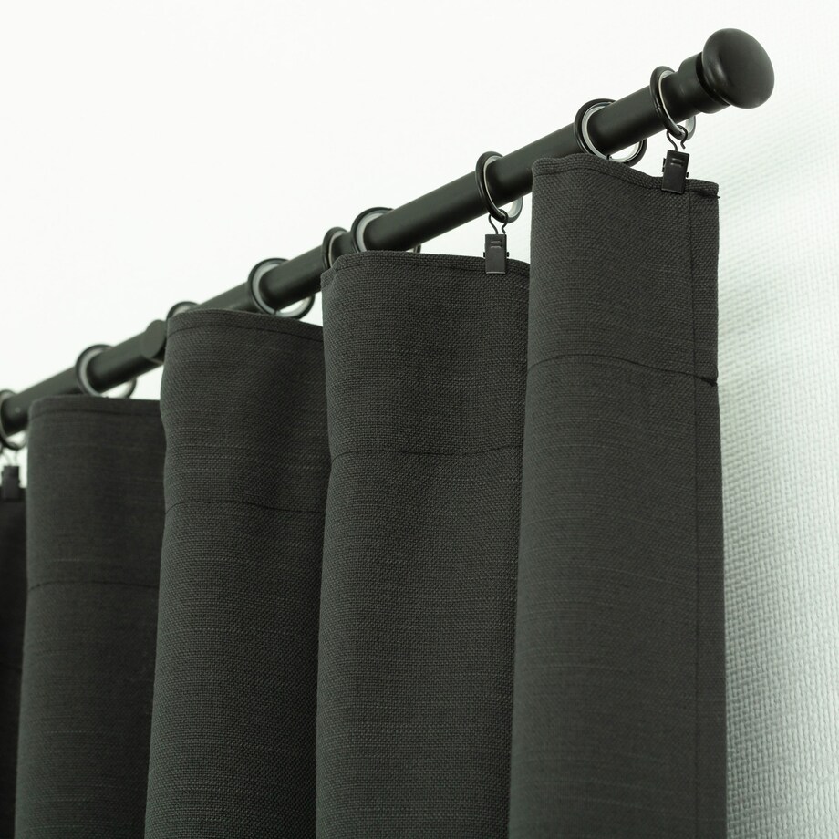 Zasłona BASIC na taśmie marszczącej 140x280cm bazaltowy 1 szt. 140x280 szary-czarny