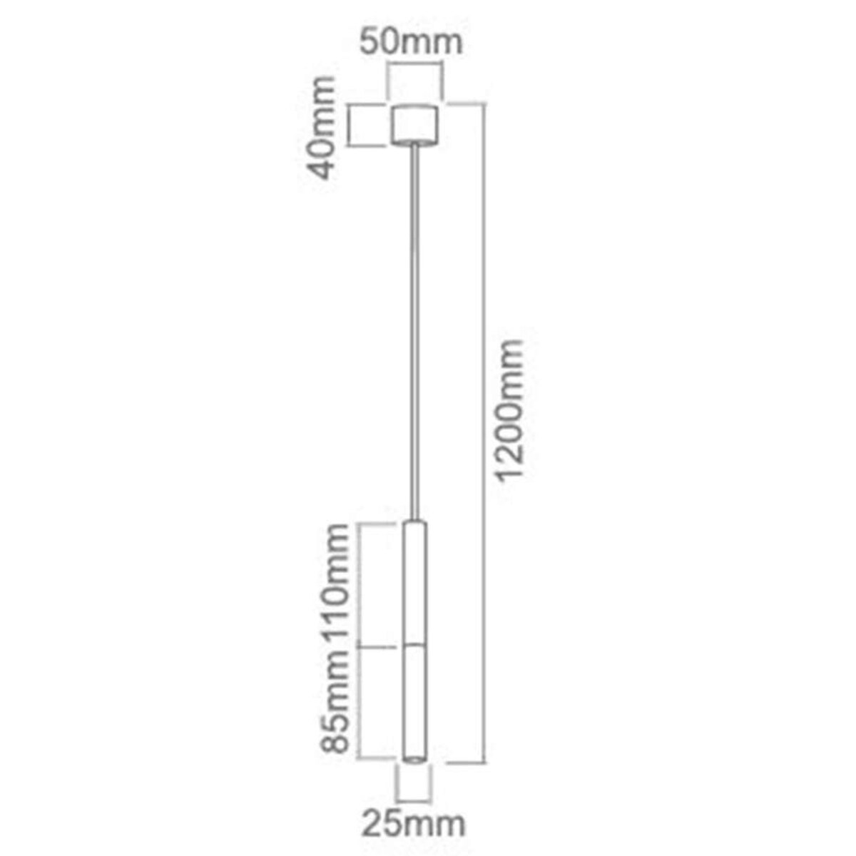 Wisząca LAMPA industrialna Slimi S Nero / Gold Orlicki Design metalowa OPRAWA zwis tuba LED 3,5W czarna złota