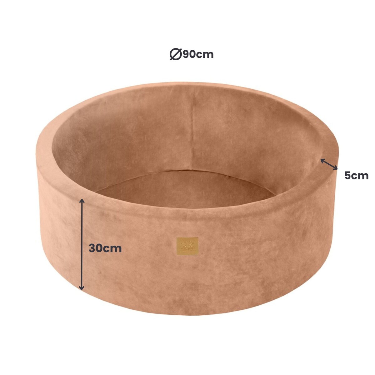 Okrągły Suchy Basen dla Dziecka 90x30cm/200 Piłek 7cm, Velvet, Beżowy: Białe/Beżowe