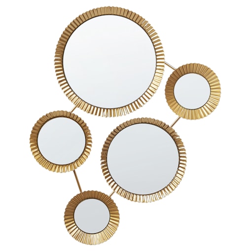 Metalowe lustro ścienne 55 x 36 cm złote WATTRELOS