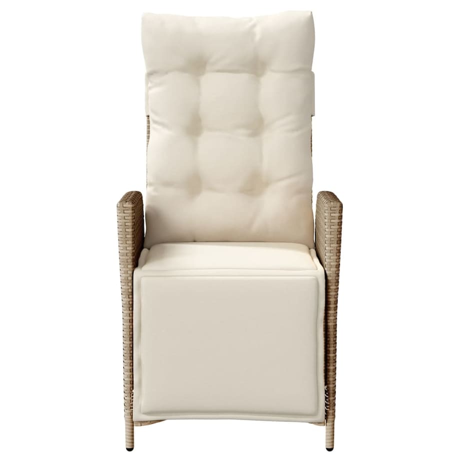 vidaXL Rozkładane fotele ogrodowe z podnóżkiem, 2 szt., beżowe