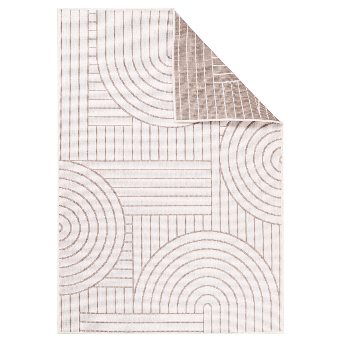 Funkcjonalny dywan na zewnątrz i do wnętrz, dwustronny DUO 58420 Krem 80x150