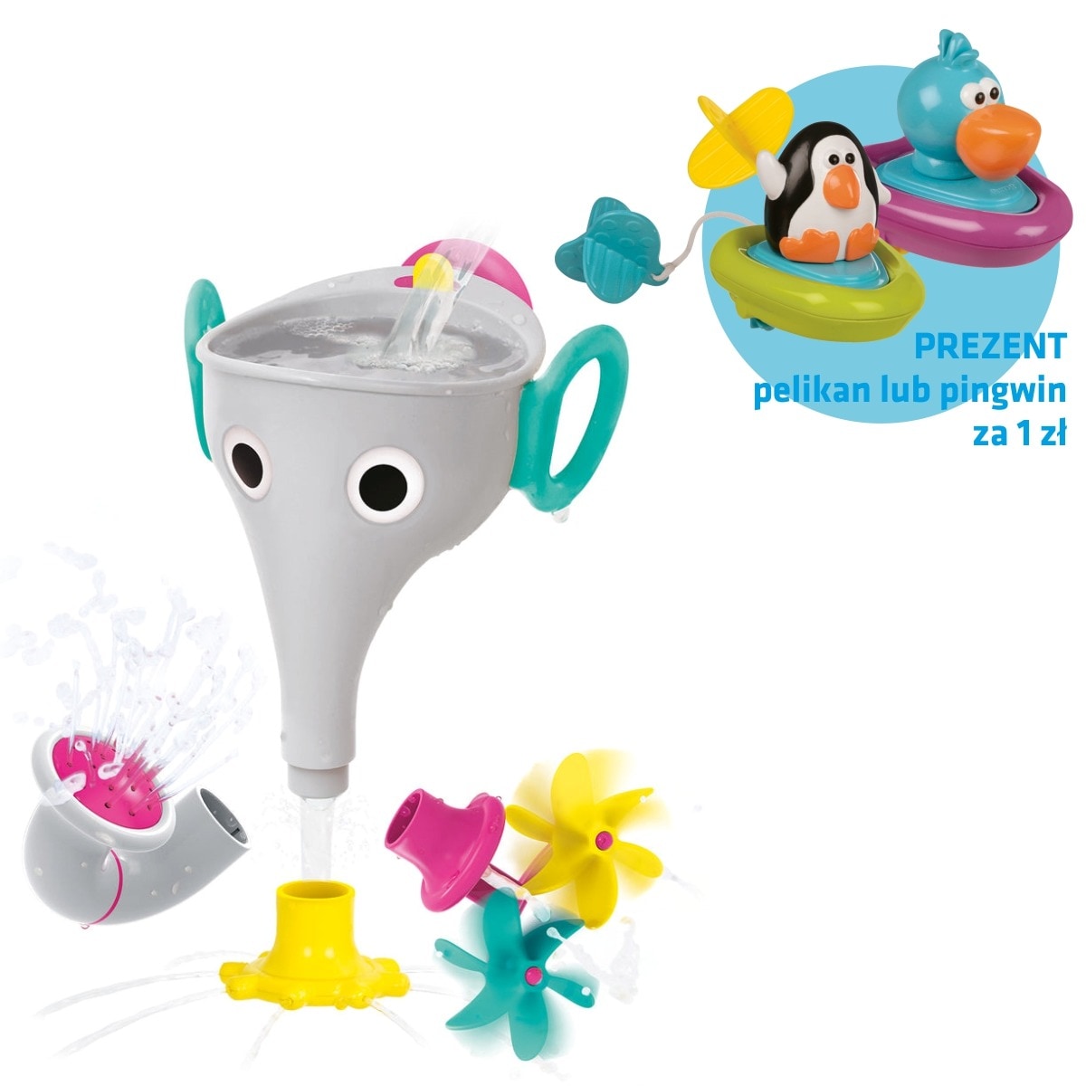 Zabawka do wanny słoń - szary - Opakowanie z okienkiem