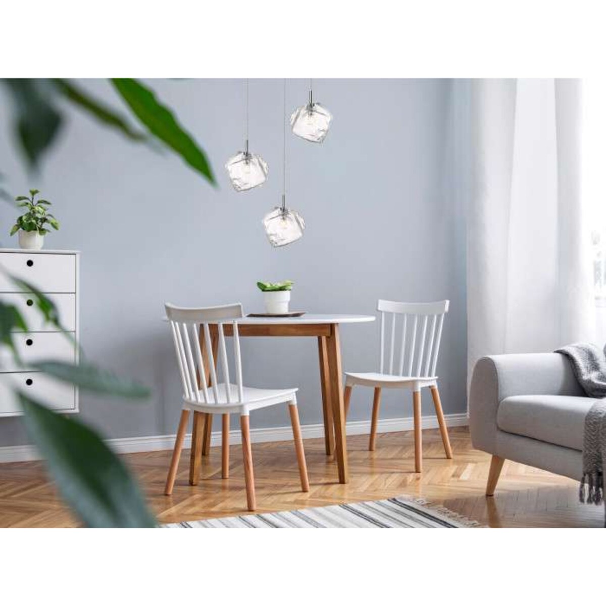 LAMPA wisząca ROCK P0488-01A-F4AC Zumaline szklana OPRAWA kamień zwis chrom przezroczysty